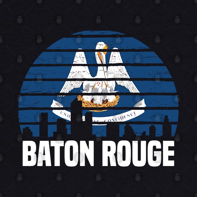 Baton Rouge Louisiana LA Group City Silhouette Flag by jkshirts